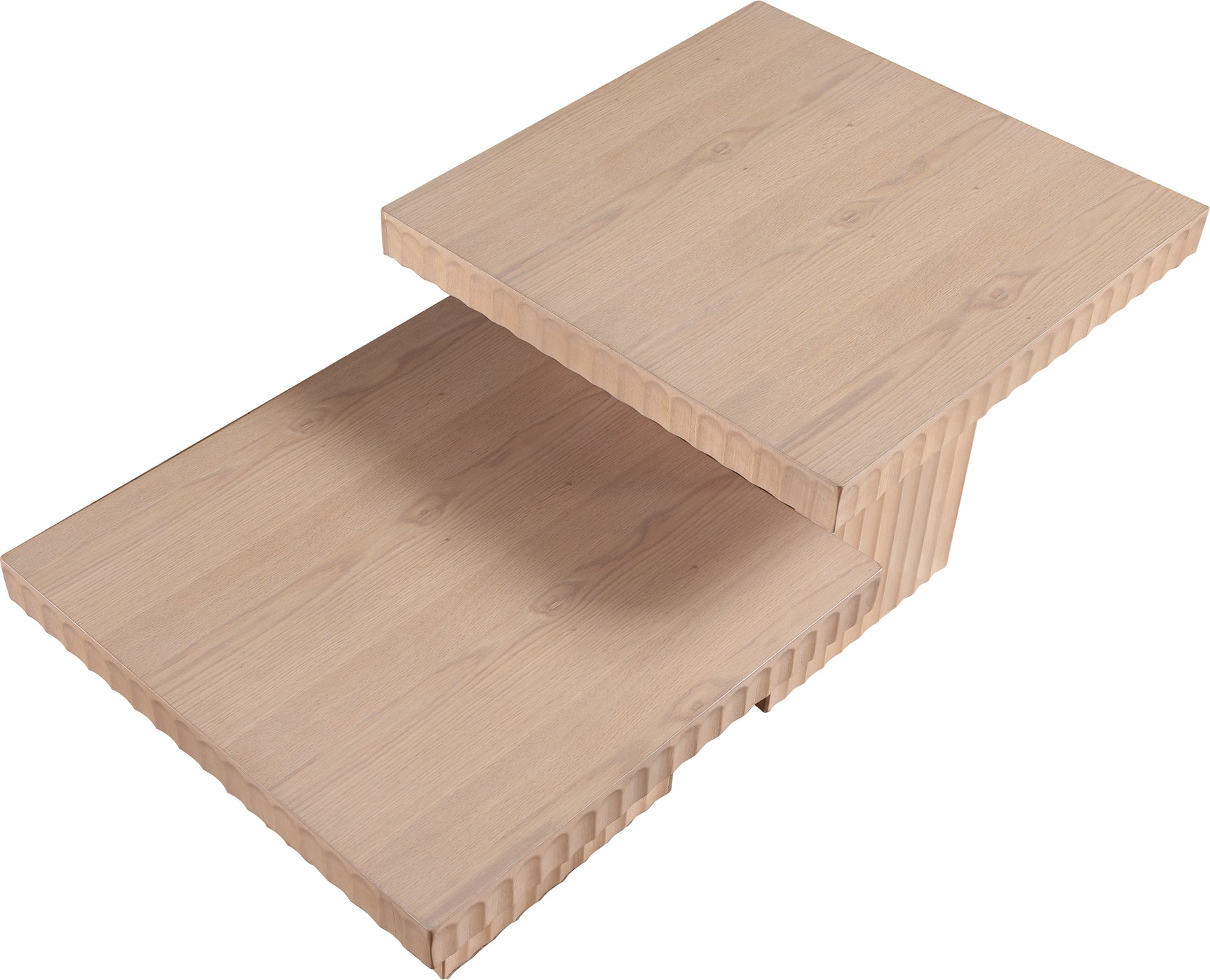 Malibu Natural Wood And Oak Veneer 2-Piece Coffee Table - Ornate Home