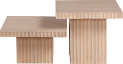 Malibu Natural Wood And Oak Veneer 2-Piece Coffee Table - Ornate Home