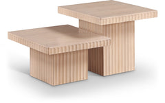 Malibu Natural Wood And Oak Veneer 2-Piece Coffee Table - Ornate Home