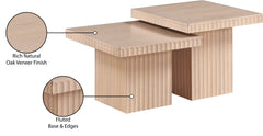 Malibu Natural Wood And Oak Veneer 2-Piece Coffee Table - Ornate Home