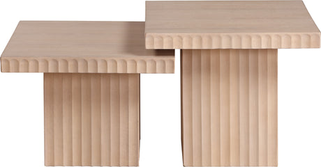 Malibu Natural Wood And Oak Veneer 2-Piece Coffee Table - Ornate Home