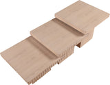 Malibu Natural Wood And Oak Veneer 3-Piece Coffee Table - Ornate Home