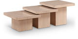 Malibu Natural Wood And Oak Veneer 3-Piece Coffee Table - Ornate Home