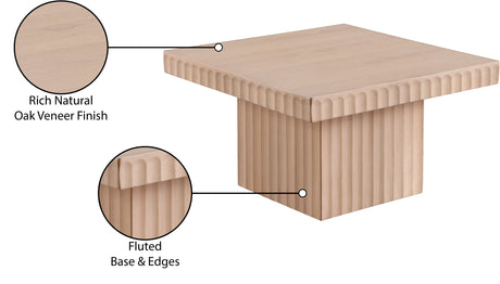 Malibu Natural Wood And Oak Veneer Coffee Table - Ornate Home