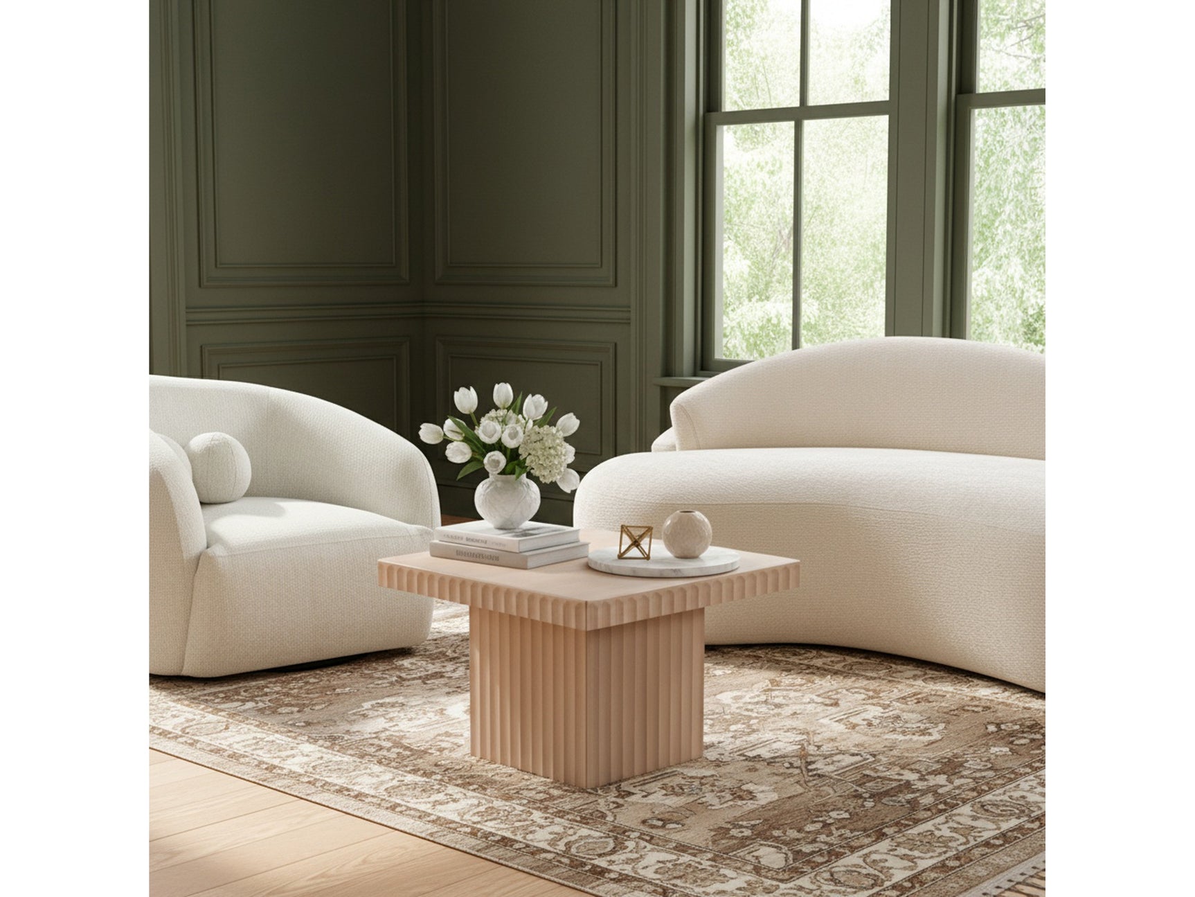 Malibu Natural Wood And Oak Veneer Coffee Table - Ornate Home