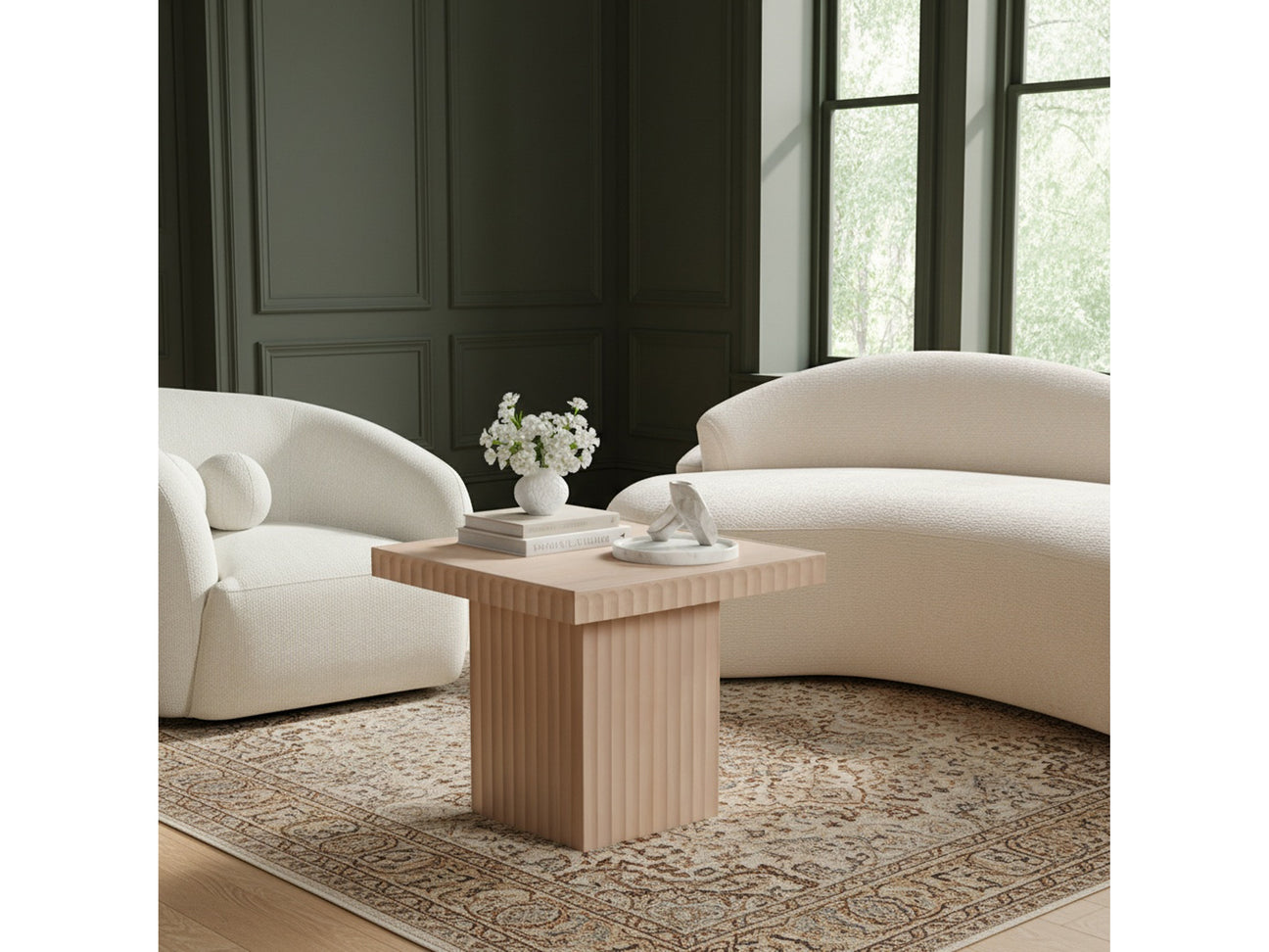 Malibu Natural Wood And Oak Veneer Coffee Table - Ornate Home