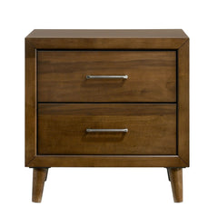 Malibu Walnut 2-Drawer Nightstand - Ornate Home