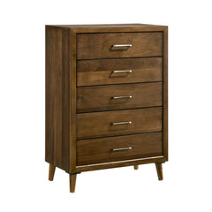 Malibu Walnut 4-Piece Queen Bedroom Set with 2 Nightstands & Chest - Ornate Home