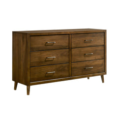 Malibu Walnut 4-Piece Queen Bedroom Set with 2 Nightstands & Dresser - Ornate Home