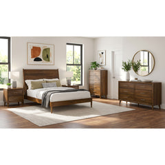 Malibu Walnut 5-Piece King Bedroom Set - Ornate Home