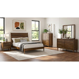 Malibu Walnut 6-Drawer Dresser & Mirror Set