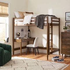 Malibu Walnut Full Loft Bed - Ornate Home