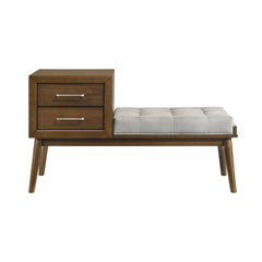 Malibu Walnut/Grey Bench - Ornate Home