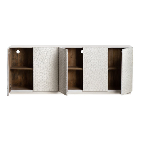 Malibu White Five-Door Sideboard - Ornate Home