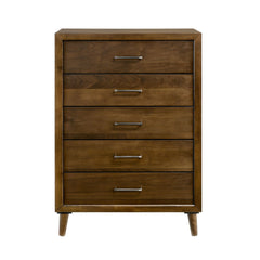 Malibu Walnut 5-Drawer Chest