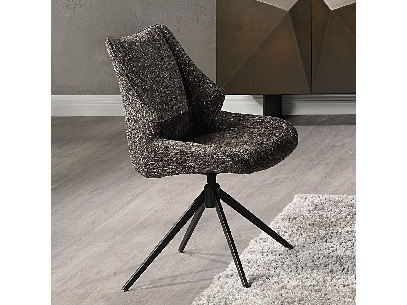 Malika Brown Swivel Side Chair (Set of 2) - Ornate Home