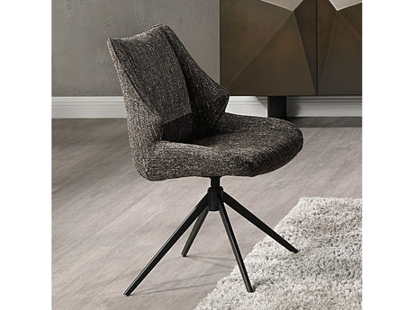 Malika Brown Swivel Side Chair (Set of 2) - Ornate Home