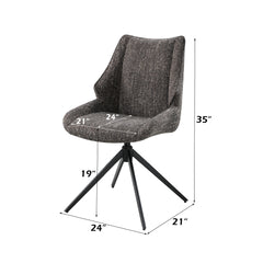 Malika Brown Swivel Side Chair (Set of 2) - Ornate Home
