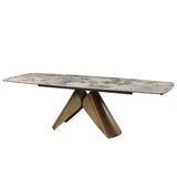 Malika Ceramic Top/Copper Cross Brushed Dining Table - Ornate Home