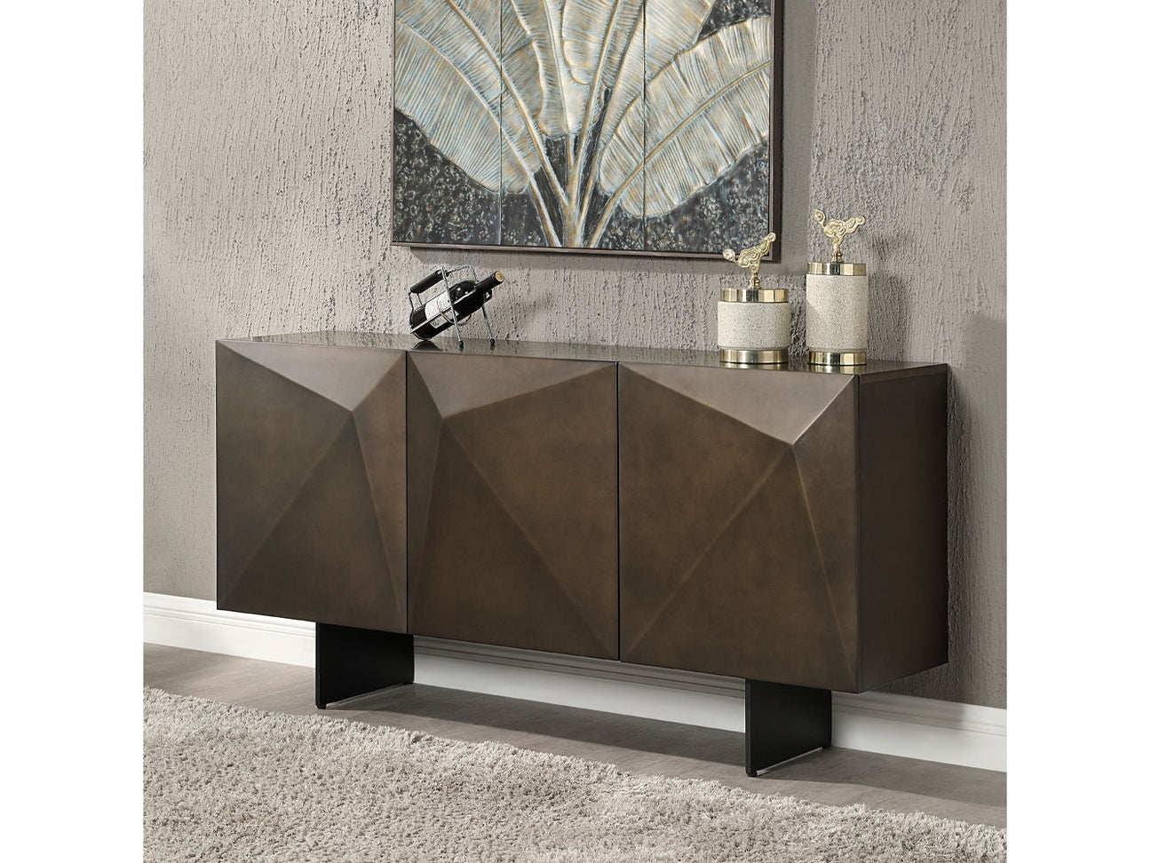 Malika Ceramic Top/Copper Cross Brushed Server - Ornate Home