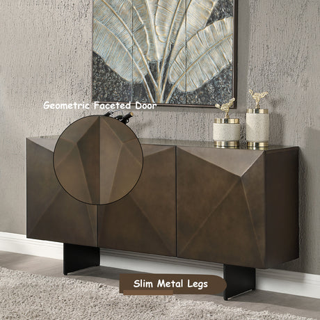 Malika Ceramic Top/Copper Cross Brushed Server - Ornate Home