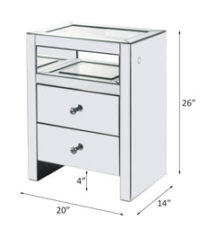Malish Mirrored Accent Table (LED) - Ornate Home