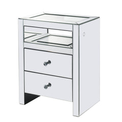 Malish Mirrored Accent Table (LED) - Ornate Home