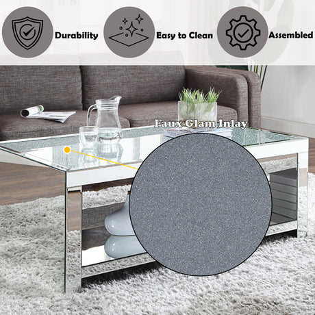 Malish Mirrored Coffee Table - Ornate Home