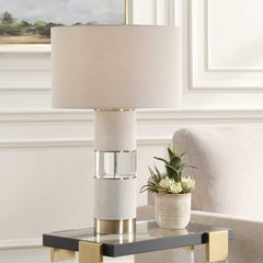 Maliyah Gray/White Linen Table Lamp - Ornate Home