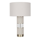 Maliyah Gray/White Linen Table Lamp - Ornate Home