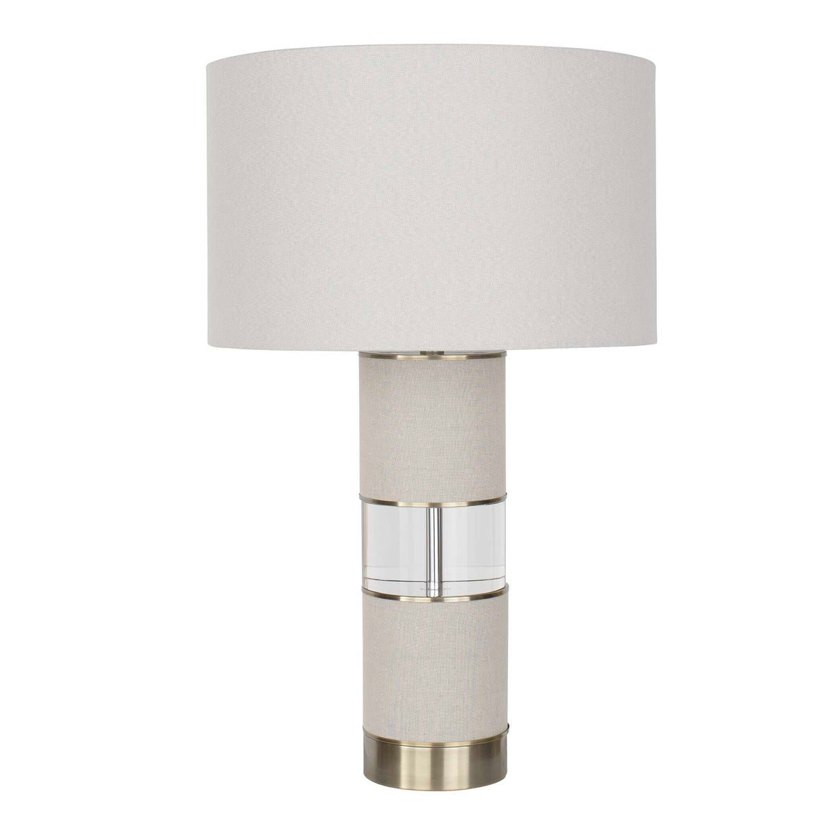 Maliyah Gray/White Linen Table Lamp - Ornate Home