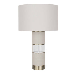 Maliyah Gray/White Linen Table Lamp - Ornate Home