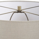 Maliyah Gray/White Linen Table Lamp - Ornate Home