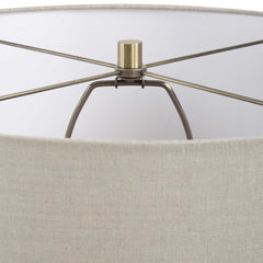 Maliyah Gray/White Linen Table Lamp - Ornate Home