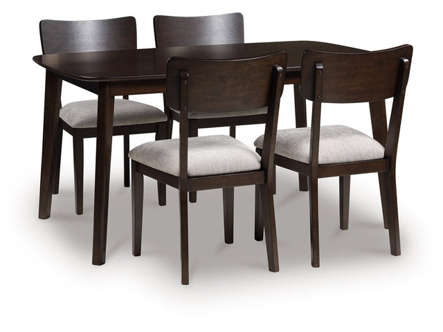 Mallenette Merlot Dining Room Table Set (Set of 5) (Online Special Price) - Ornate Home
