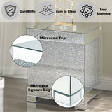 Mallika End Table in Mirrored/Crystals 87912 - Ornate Home