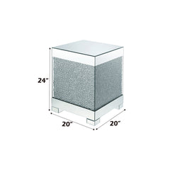 Mallika End Table in Mirrored/Crystals 87912 - Ornate Home