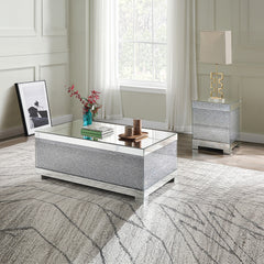 Mallika End Table in Mirrored/Crystals 87912 - Ornate Home