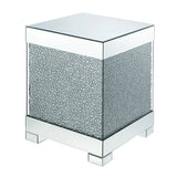 Mallika End Table in Mirrored/Crystals 87912 - Ornate Home