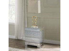 Mallika End Table in Mirrored/Crystals 87912 - Ornate Home
