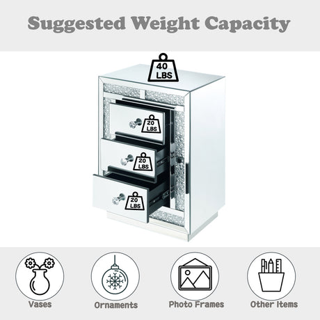 Mallika Mirrored & Faux Crystals Accent Table - Ornate Home