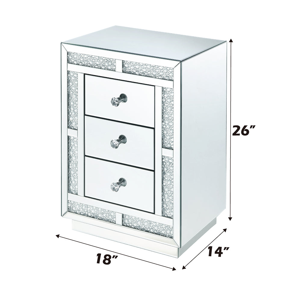 Mallika Mirrored & Faux Crystals Accent Table - Ornate Home