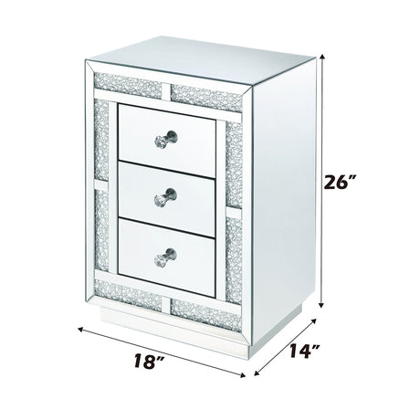 Mallika Mirrored & Faux Crystals Accent Table - Ornate Home