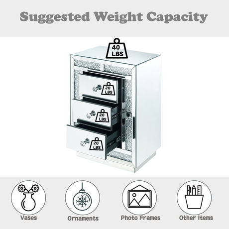 Mallika Mirrored & Faux Crystals Accent Table - Ornate Home