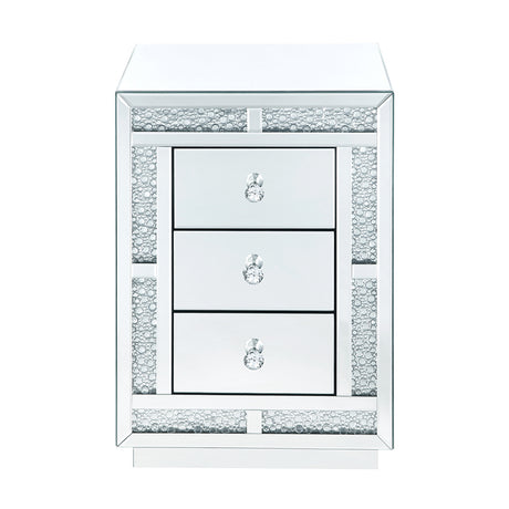 Mallika Mirrored & Faux Crystals Accent Table - Ornate Home