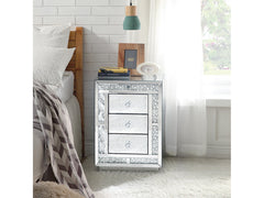 Mallika Mirrored & Faux Crystals Accent Table - Ornate Home