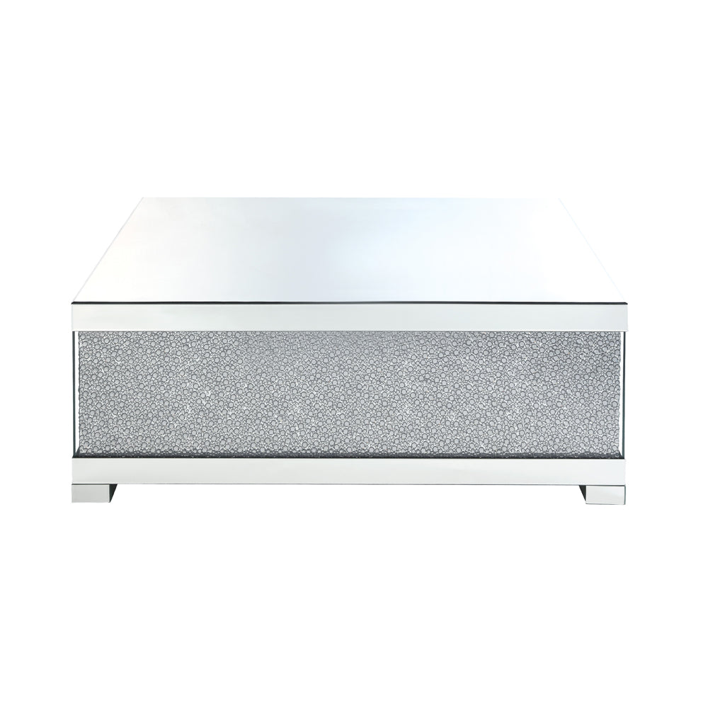 Mallika Mirrored & Faux Crystals Coffee Table - Ornate Home