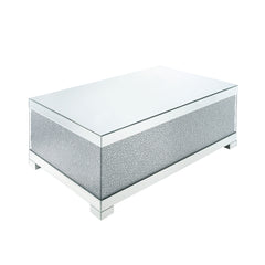 Mallika Mirrored & Faux Crystals Coffee Table - Ornate Home