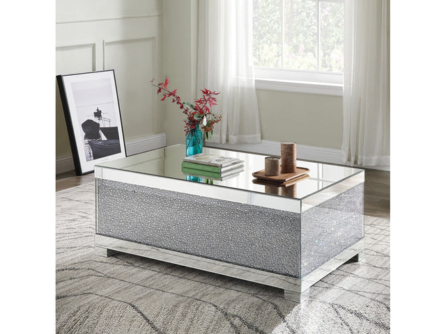 Mallika Mirrored & Faux Crystals Coffee Table - Ornate Home