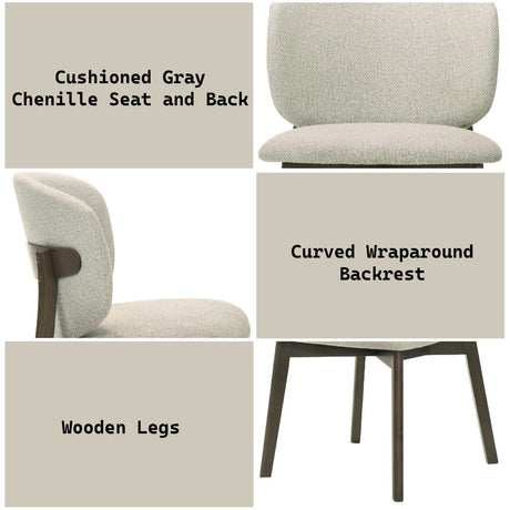 Mallin Gray/Walnut Side Chair (Set of 2) - Ornate Home